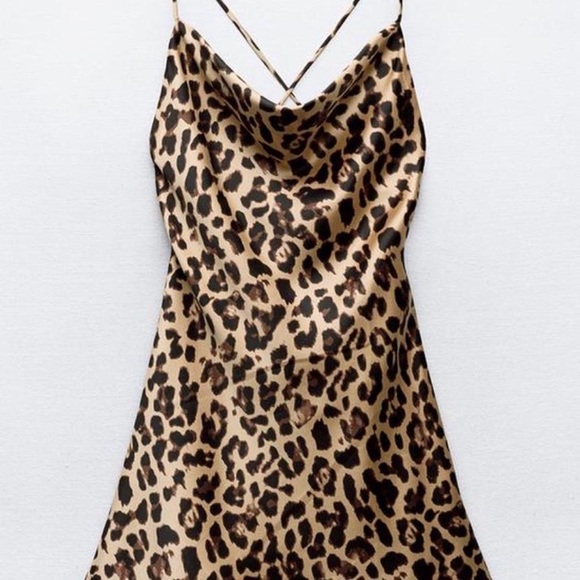 Zara satin leopard dress - Picture 3 of 6